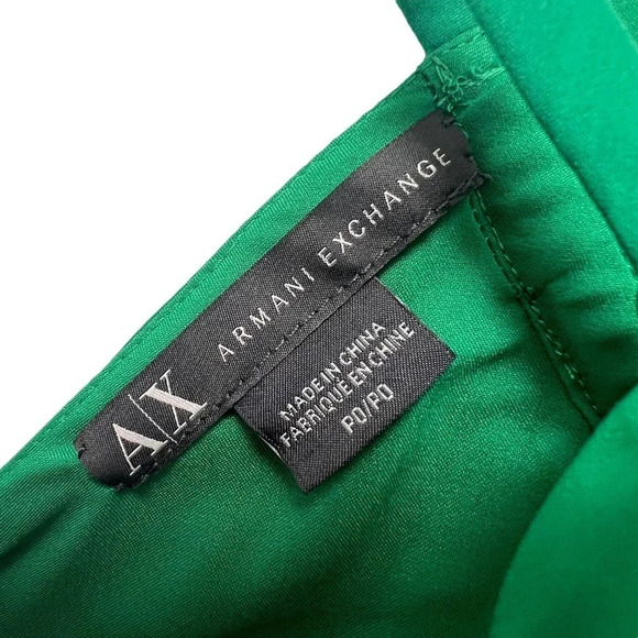 ARMANI EXCHANGE One Shoulder Jumpsuit Kelly Green Satin Silky Summer Size 0 - Picture 7 of 9